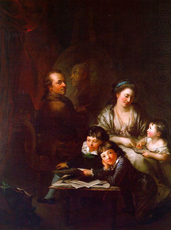  Anton  Graff The Artist's Family before the Portrait of Johann Georg Sulzer oil painting picture
